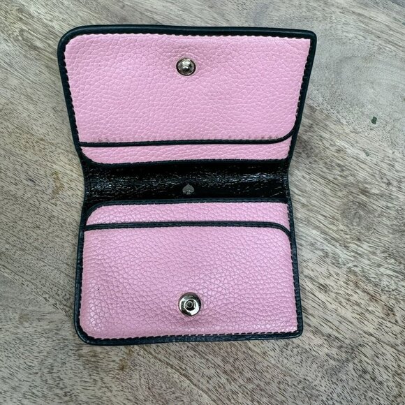 Kate Spade New York Pink Pebbled Leather Bi-Fold Wallet Card holder - Picture 6 of 10